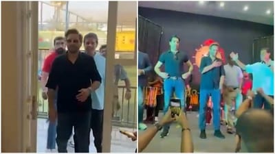 In a widely circulated video on social media, Afridi is seen being welcomed on stage by the community amid loud cheers. (X) In a widely circulated video on social media, Afridi is seen being welcomed on stage by the community amid loud cheers. (X)