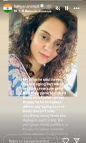 Kangana Ranaut reveals how her film crew reacted to her grey hair. Kangana Ranaut reveals how her film crew reacted to her grey hair.