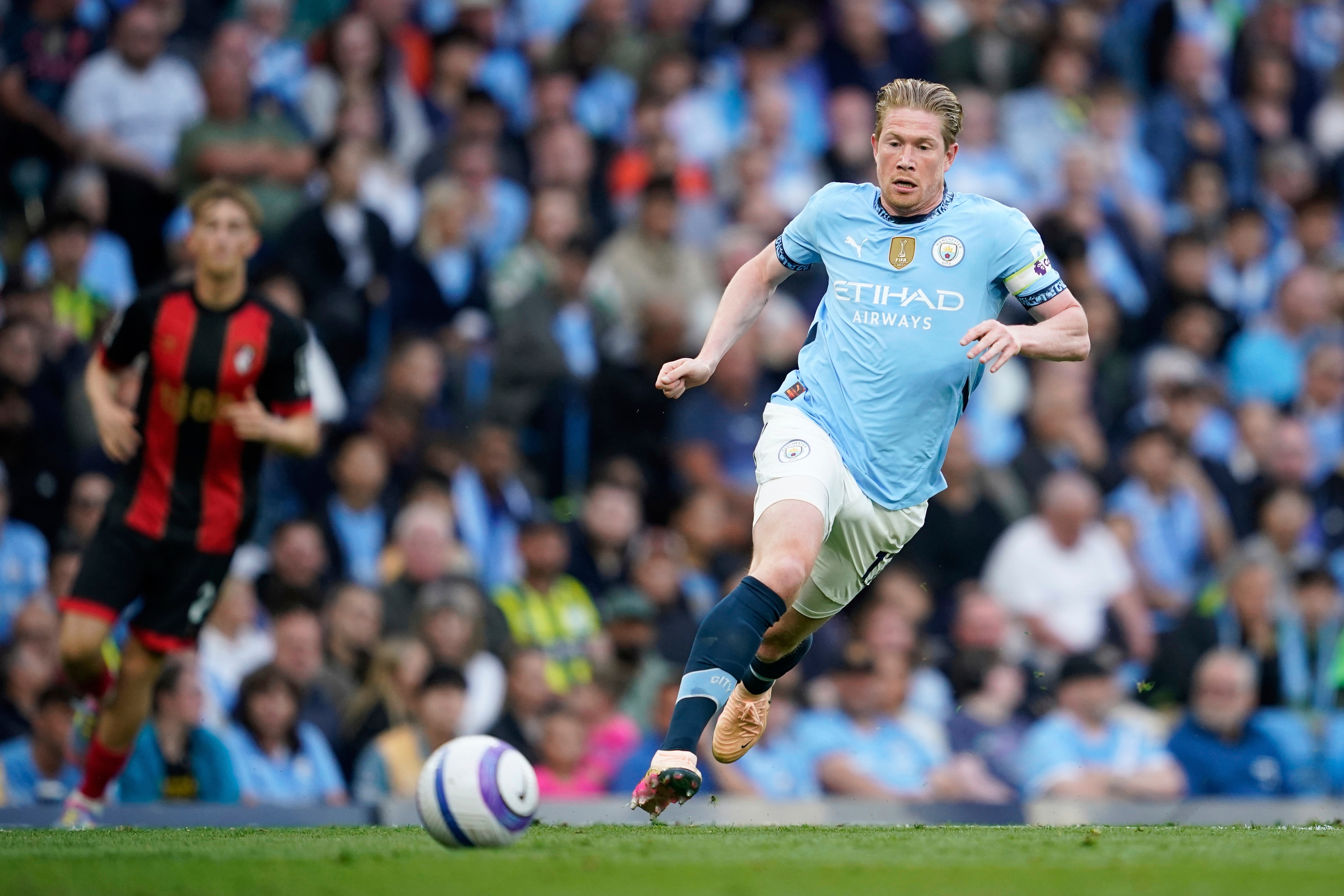 De Bruyne, with his singular blend of speed, strength, pace, vision and passing skills, has defined City’s incomparable attacking play. (AP) De Bruyne, with his singular blend of speed, strength, pace, vision and passing skills, has defined City’s incomparable attacking play. (AP)
