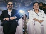 Kamal Haasan and Shiva Rajkumar at a promotional event for Thug Life in Karnataka. Kamal Haasan and Shiva Rajkumar at a promotional event for Thug Life in Karnataka.