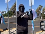 Alleged Trantifa uses flag pole to violently attack US man in shocking video (@OreoExpress screenshots/X) Alleged Trantifa uses flag pole to violently attack US man in shocking video (@OreoExpress screenshots/X)