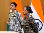 Wing Commander Vyomika Singh (left) and Colonel Sofiya Qureshi during a special briefing on Operation Sindoor in New Delhi on May 10, 2025. Wing Commander Vyomika Singh (left) and Colonel Sofiya Qureshi during a special briefing on Operation Sindoor in New Delhi on May 10, 2025.