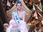 Opal Suchata Chuangsri of Thailand crowned Miss World 2025, in Hyderabad on Saturday.