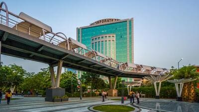 Nehru Place skywalk in Delhi (RAJ K RAJ /HT PHOTO) Nehru Place skywalk in Delhi (RAJ K RAJ /HT PHOTO)
