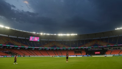 Rain has interrupted training for Punjab Kings and Mumbai Indians ahead of their Qualifier 2 match. (PTI) Rain has interrupted training for Punjab Kings and Mumbai Indians ahead of their Qualifier 2 match. (PTI)