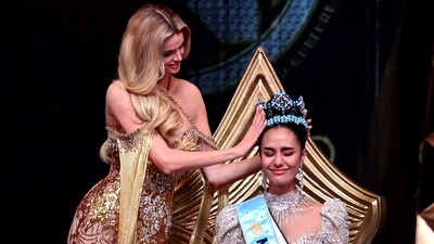 Krystyna Pyszkova of Czech Republic crowns her successor Opal Suchata of Thailand after the latter won the 72nd Miss World pageant, in Hyderabad, Saturday, May 31, 2025. Speaking to ANI after her win, Opal expressed a mix of joy and disbelief, calling the moment "surreal." (PTI) Krystyna Pyszkova of Czech Republic crowns her successor Opal Suchata of Thailand after the latter won the 72nd Miss World pageant, in Hyderabad, Saturday, May 31, 2025. Speaking to ANI after her win, Opal expressed a mix of joy and disbelief, calling the moment "surreal." (PTI)