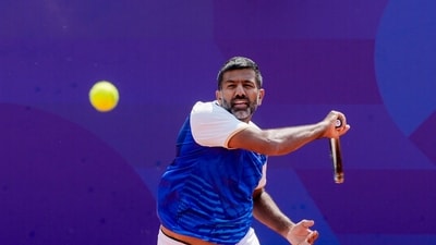 Indian tennis player Rohan Bopanna made a solid start to the second set, holding without losing a point on his serve (PTI) Indian tennis player Rohan Bopanna made a solid start to the second set, holding without losing a point on his serve (PTI)