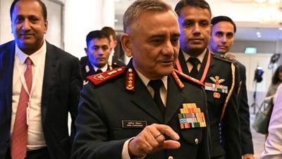 General Anil Chauhan (C), Chief of Defence Staff of Indian Armed Forces says , India lost fighter jets early in clash with Pakistan (AFP) General Anil Chauhan (C), Chief of Defence Staff of Indian Armed Forces says , India lost fighter jets early in clash with Pakistan (AFP)