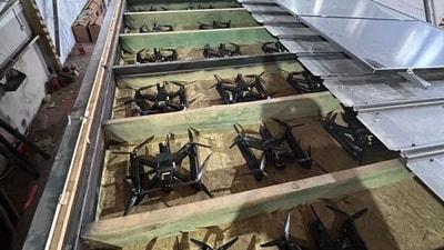 This undated and unlocated handout picture, released on June 1, 2025 by the Security Service of Ukraine shows Ukrainian military drones. (AFP) This undated and unlocated handout picture, released on June 1, 2025 by the Security Service of Ukraine shows Ukrainian military drones. (AFP)