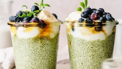 Matcha chia pudding combines chia seeds and matcha or green tea for liver health. (Pinterest) Matcha chia pudding combines chia seeds and matcha or green tea for liver health. (Pinterest)