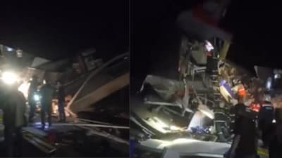 Bridge collapse derails passenger train in Russia, killing 7 and injuring 30 (X/@SputnikInt) Bridge collapse derails passenger train in Russia, killing 7 and injuring 30 (X/@SputnikInt)