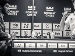 D Gukesh defeated Magnus Carlsen on Sunday.