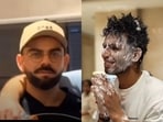 Jitesh Sharma declines to smear cake on Virat Kohli's face. Jitesh Sharma declines to smear cake on Virat Kohli's face.