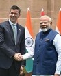 Prime Minister Narendra Modi meets President of Paraguay, Santiago Pena, at Hyderabad House in New Delhi on Monday. (Arvind Yadav/ Hindustan Times) Prime Minister Narendra Modi meets President of Paraguay, Santiago Pena, at Hyderabad House in New Delhi on Monday. (Arvind Yadav/ Hindustan Times)