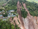 The site after a landslide hit a military camp at Chhaten in Sikkim. At least three army personnel died in the mishap. 