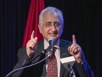 All-party parliamentary delegation member Congress leader Salman Khurshid speaks during an interaction with the Indian community on the Operation Sindoor global outreach, in Jakarta on Friday. 