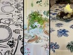 Hand painted tablecloths are making their statement return at the tables
