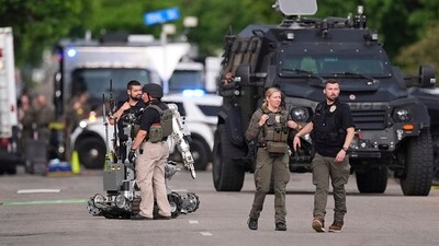 Eight people were injured after a man flung Molotov cocktails on a pro-Israel group holding a demonstration. (AP) Eight people were injured after a man flung Molotov cocktails on a pro-Israel group holding a demonstration. (AP)