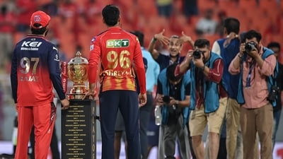 RCB stormed into the final after a dominant win over PBKS in Qualifier 1. PBKS. (AFP) RCB stormed into the final after a dominant win over PBKS in Qualifier 1. PBKS. (AFP)