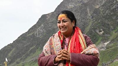 Delhi chief minister Rekha Gupta at Kedarnath in Rudraprayag on Monday. (ANI) Delhi chief minister Rekha Gupta at Kedarnath in Rudraprayag on Monday. (ANI)