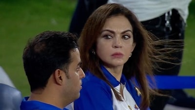 Nita Ambani reacts during Mumbai Indians' loss agaisnt Punjab Kings in Qualifier 2 of IPL 2025. (Screengrab) Nita Ambani reacts during Mumbai Indians' loss agaisnt Punjab Kings in Qualifier 2 of IPL 2025. (Screengrab)