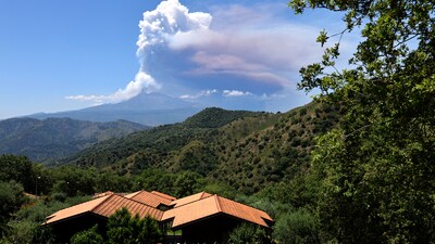 Volcanic steam rises from Mount Etna, near Motta Camastra, Sicily, Italy, June 2, 2025.     REUTERS/Joachim Herrmann (REUTERS)