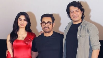 Khushi Kapoor with Aamir Khan and Junaid Khan Khushi Kapoor with Aamir Khan and Junaid Khan