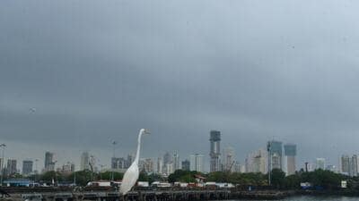 Mumbai, India – 28, May 2025: Dark monsoon clouds seen over the sky, in Mumbai, India, on Wednesday, May 28, 2025. (Photo by Bhushan Koyande/HT Photo)