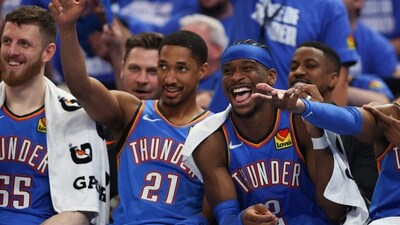Aaron Wiggins and Shai Gilgeous-Alexander of the Oklahoma City Thunder (Getty Images via AFP) Aaron Wiggins and Shai Gilgeous-Alexander of the Oklahoma City Thunder (Getty Images via AFP)