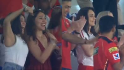 RJ Mahvash and Preity Zinta were present at the PBKS vs MI match. RJ Mahvash and Preity Zinta were present at the PBKS vs MI match.