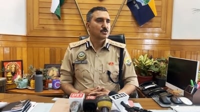 Shimla superintendent of police (SP) Sanjeev Gandhi has accused senior cops of falsely implicating for negligence in the case of a blast at an eatery in 2023. (HT Photo) Shimla superintendent of police (SP) Sanjeev Gandhi has accused senior cops of falsely implicating for negligence in the case of a blast at an eatery in 2023. (HT Photo)