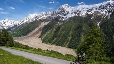 The Birch Glacier after its collapse in the Swiss Alps. (AFP Photo) The Birch Glacier after its collapse in the Swiss Alps. (AFP Photo)
