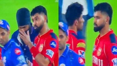 IPL 2025, MI vs PBKS: Shreyas Iyer was not pleased after the game ended as he hurled a mouthful towards Shashank Singh (Screengrabs - JioHotstar)