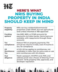 Checklist for NRIs wanting to buy property in India (Representational image) (HT) Checklist for NRIs wanting to buy property in India (Representational image) (HT)