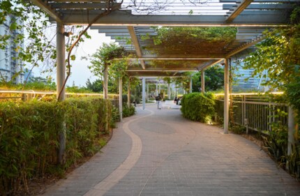 A skywalk in Cybercity in Gurugram A skywalk in Cybercity in Gurugram
