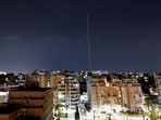 The interception of a missile, that the Israeli military said to have been fired from Yemen, is seen from the city of Ashkelon, Israel, June 3, 2025.