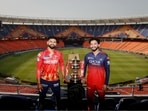 Shreyas Iyer (L) and Rajat Patidar with the IPL trophy ahead of the final Shreyas Iyer (L) and Rajat Patidar with the IPL trophy ahead of the final