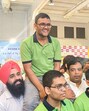 Rajit Gupta, who secured All India Rank – 1 in JEE Advanced 2025, celebrates after the announcement of the results in Kota on Monday. (ANI)