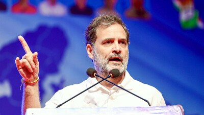 Lok Sabha LoP Rahul Gandhi addresses the party members, workers at Bhopal (ANI  )