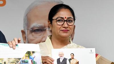 CM Rekha Gupta unveils the Air Pollution Mitigation Plan 2025. (Arvind Yadav/HT Photo)