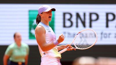 Four-time champion Iga Swiatek defeated Elina Svitolina 6-1, 7-5 to extend her impressive run. (REUTERS) Four-time champion Iga Swiatek defeated Elina Svitolina 6-1, 7-5 to extend her impressive run. (REUTERS)