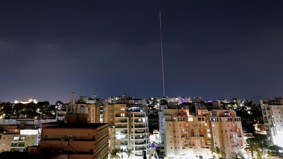 The interception of a missile, that the Israeli military said to have been fired from Yemen, is seen from the city of Ashkelon, Israel, June 3, 2025. (REUTERS)