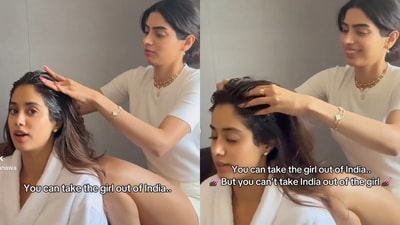 Khushi Kapoor gives champi to Janhvi Kapoor. Khushi Kapoor gives champi to Janhvi Kapoor.