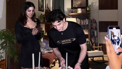 Khushi Kapoor and Vedang Raina at latter's birthday party Khushi Kapoor and Vedang Raina at latter's birthday party