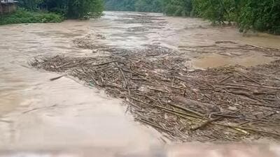 Officials said River Tlawng, which serves as Aizawl’s main water source, is heavily contaminated due to runoff from landslides triggered by heavy rains. Officials said River Tlawng, which serves as Aizawl’s main water source, is heavily contaminated due to runoff from landslides triggered by heavy rains.