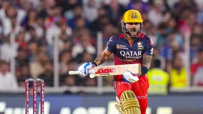 IPL 2025 Final, RCB vs PBKS: Sunil Gavaskar called out Virat Kohli's dangerous act in the 12th over (PTI) IPL 2025 Final, RCB vs PBKS: Sunil Gavaskar called out Virat Kohli's dangerous act in the 12th over (PTI)