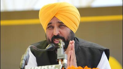 Punjab chief minister Bhagwant Mann was replying to a question about the BJP campaign for the June 19 Ludhiana West assembly byelection when he accused the saffron party of making a mockery of Indian traditions for votes. (HT file photo) Punjab chief minister Bhagwant Mann was replying to a question about the BJP campaign for the June 19 Ludhiana West assembly byelection when he accused the saffron party of making a mockery of Indian traditions for votes. (HT file photo)