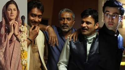 Katrina Kaif, Ajay Devgan, director Prakash Jha, Manoj Bajpayee and Ranbir Kapoor (Photo: Prakash Jha Productions) Katrina Kaif, Ajay Devgan, director Prakash Jha, Manoj Bajpayee and Ranbir Kapoor (Photo: Prakash Jha Productions)