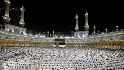 A day ahead of the commencement of Hajj 2025, pilgrims perform morning prayers in the grand mosque in the holy city of Mecca, Saudi Arabia on June 3, 2025. (via REUTERS)