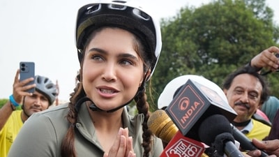 Actor Sharvari joined the Fit India's Sundays on Cycle initiative to embrace cycling as a way to promote personal fitness and environmental awareness in Delhi recently. Actor Sharvari joined the Fit India's Sundays on Cycle initiative to embrace cycling as a way to promote personal fitness and environmental awareness in Delhi recently.